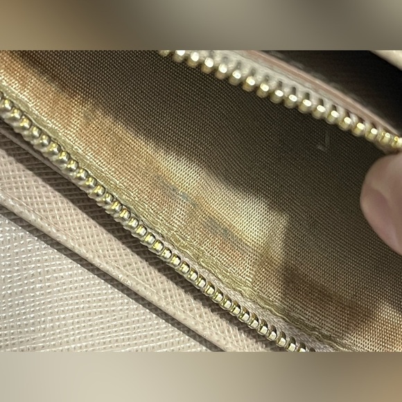 PRADA Saffiano Metal Bar Continental Flap Wallet Argila - Picture 11 of 16